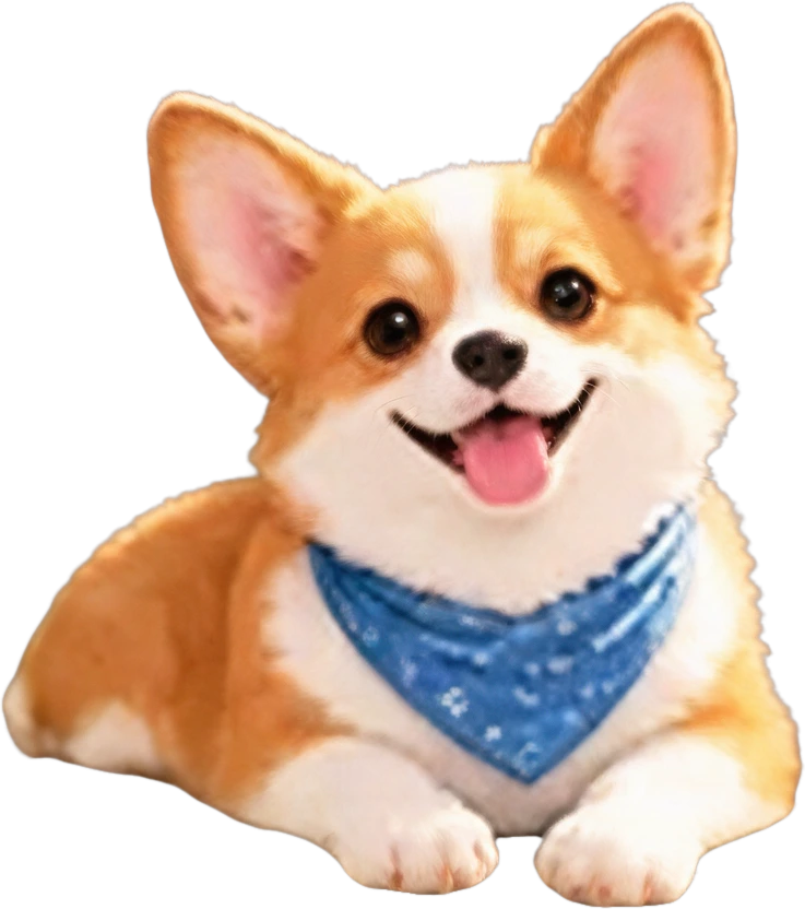 Extracted corgi dog