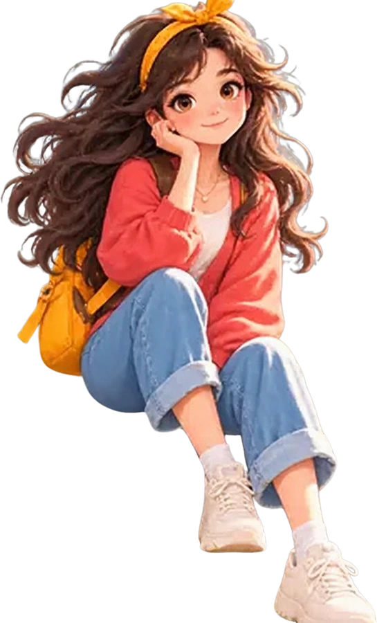 Extracted illustrated girl