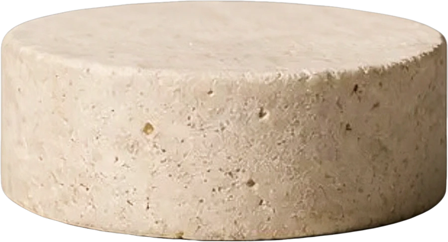 Extracted stone display pedestal