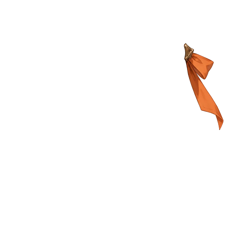 Separated character layer: Orange ribbon hair accessory