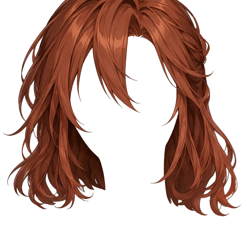 Separated character layer: Back reddish brown hair