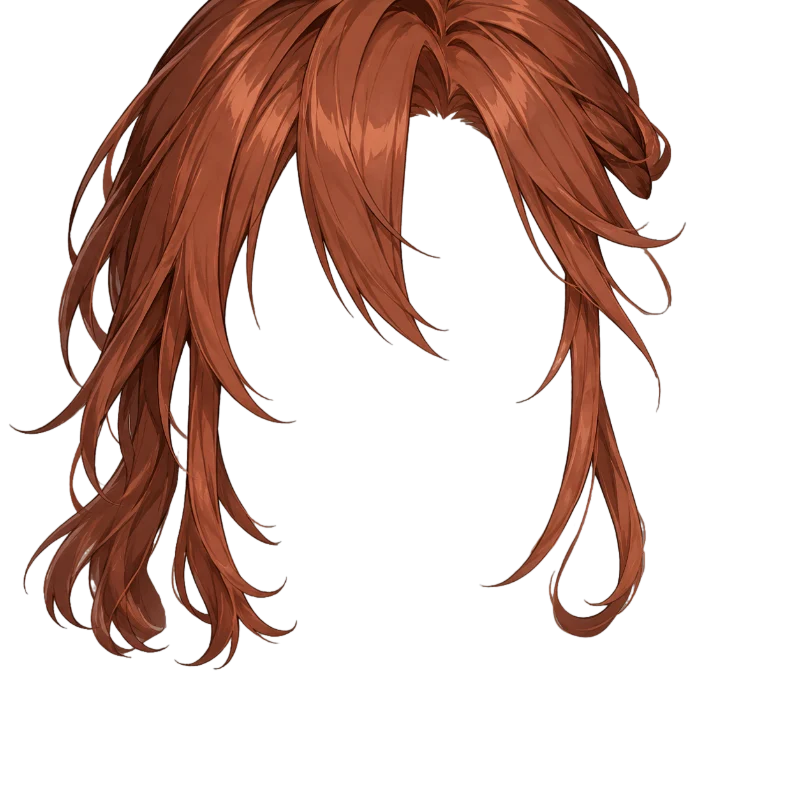 Separated character layer: Front overlapping hair strands