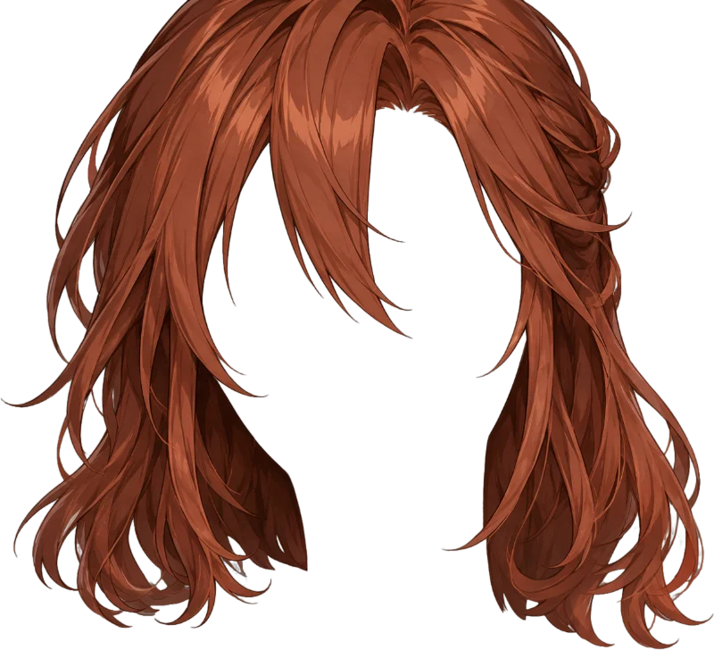 Back reddish brown hair