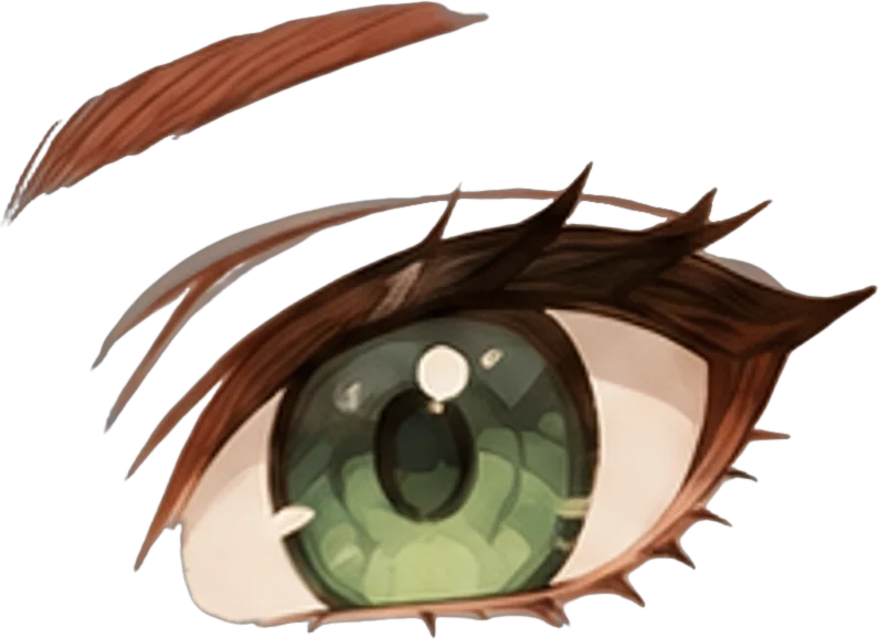 Right eye and right eyebrow