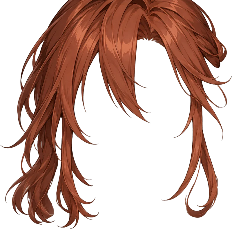 Front overlapping hair strands
