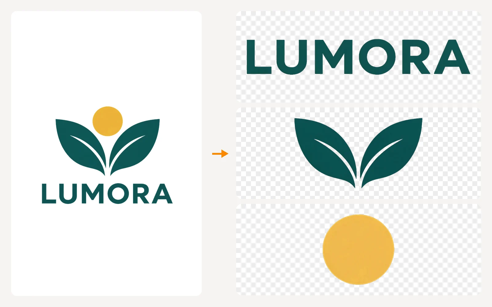 A badge logo separated into symbol, lettering and decoration