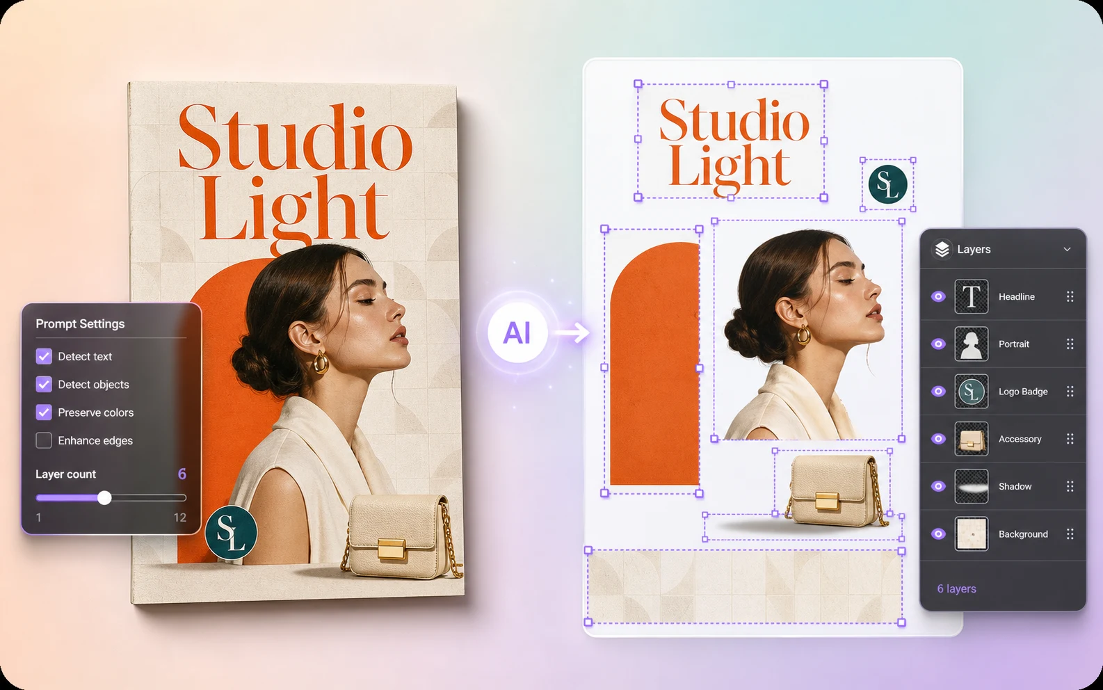 Image2Layer prompt and layer count workflow for JPG to PSD