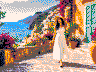 Coastal town as pixel art, 96 × 72 pixels