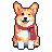 Corgi sprite as pixel art, 48 × 48 pixels