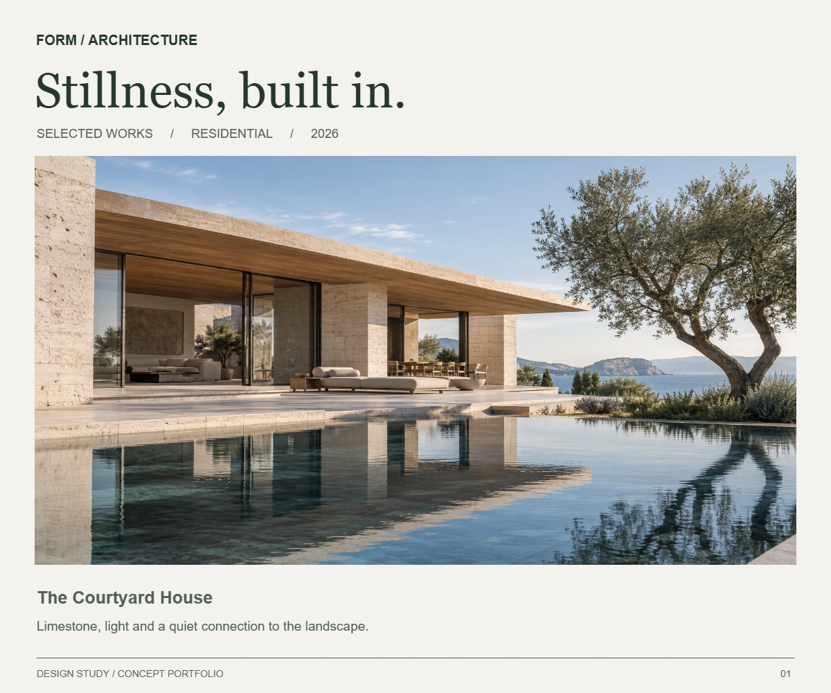 An architecture portfolio in one page