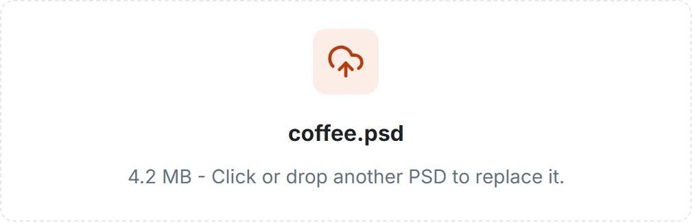 Upload your PSD