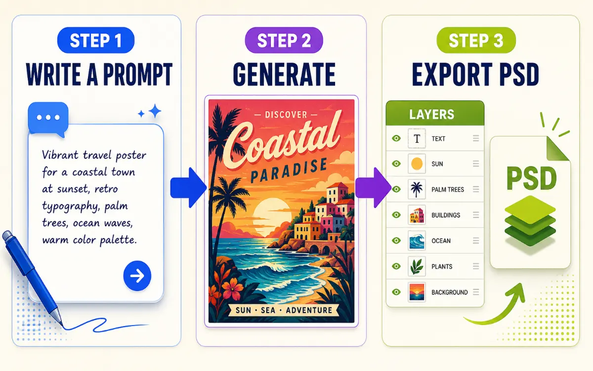 Text to PSD workflow guide preview