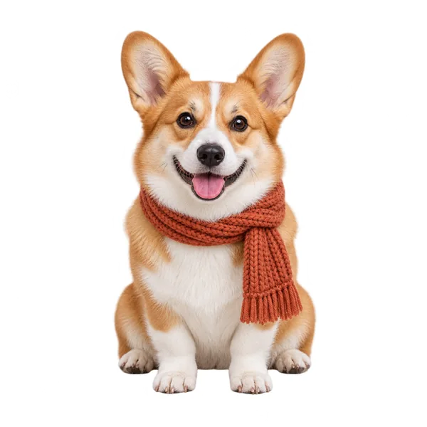 柯基照片做成带白色描边的贴纸