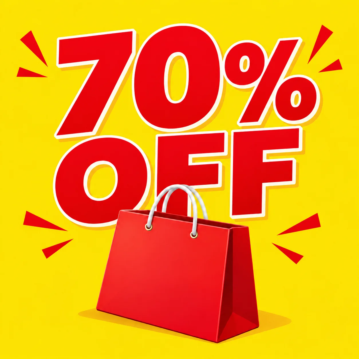 Sale poster after editing the text from 30% OFF to 70% OFF
