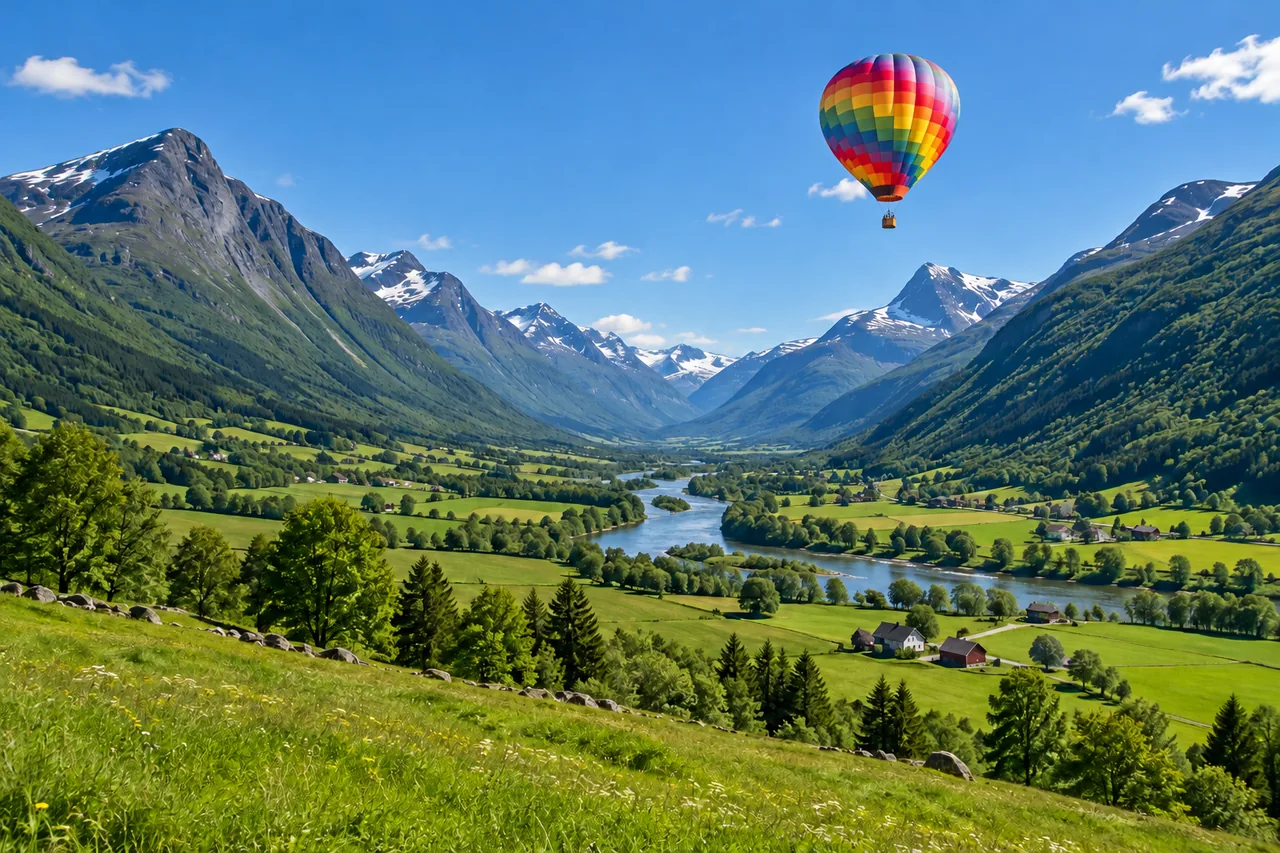 山谷风景，原图与效果图对比