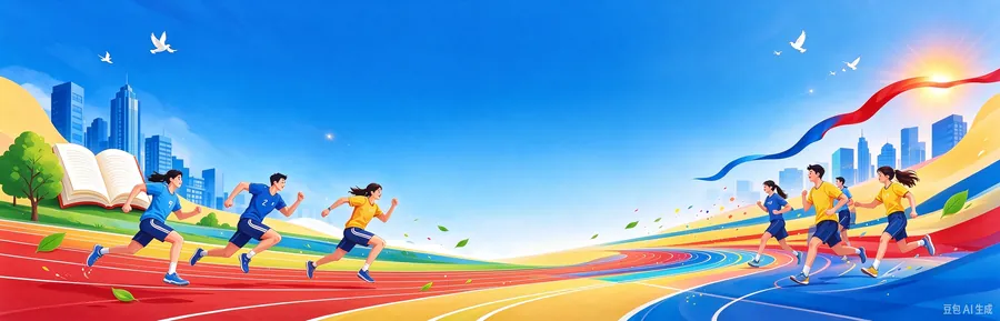 运动活动宽幅横幅的分层示例