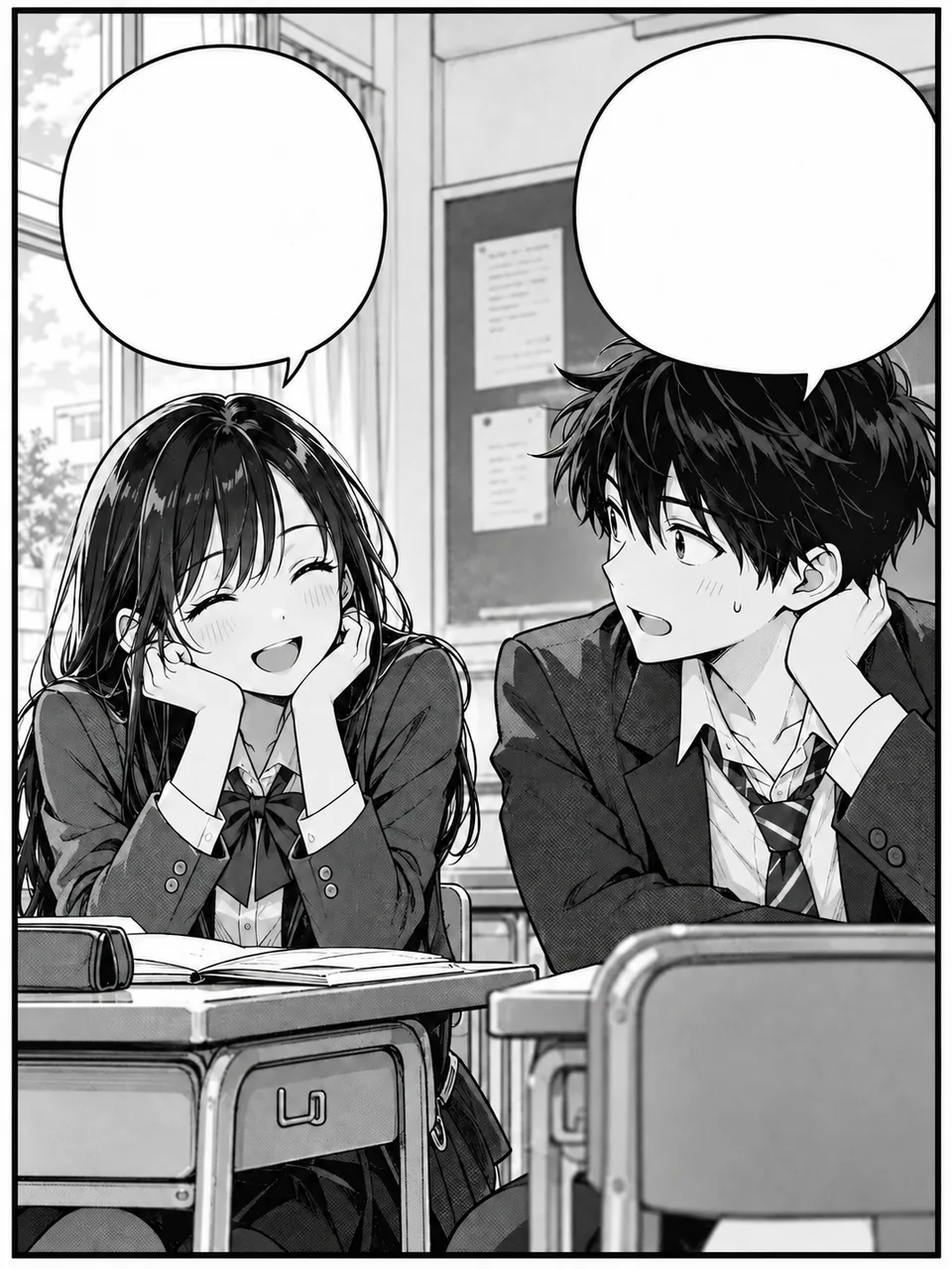 Manga panel after removing the text from the speech bubbles